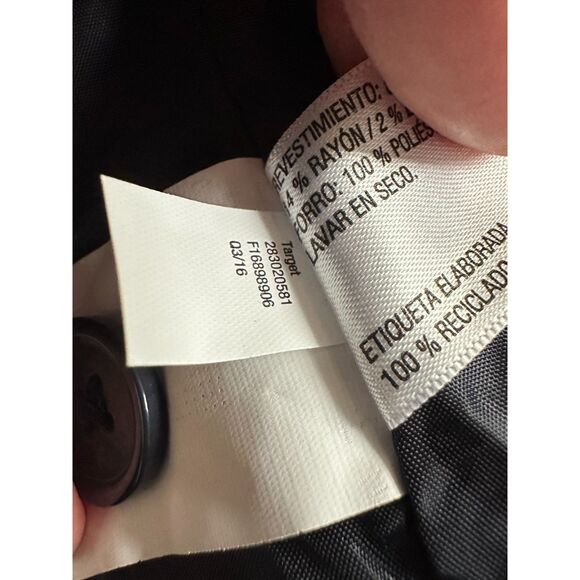 Mossimo Supply Co. Women Coat Navy Hooded Front Tie Belt Pockets Lined Medium - Picture 9 of 11